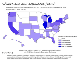 2019 New Horizons Attendees map